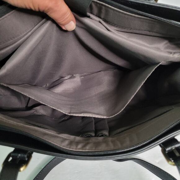 Ecosusi Versatile Vegan Black Leather Tote - Picture 7 of 10